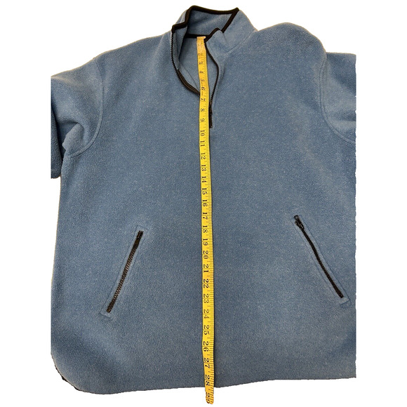 Eddie Bauer Mens 1/4 Zip Pullover Fleece Jacket Sz M Blue Mock Neck - Picture 3 of 7